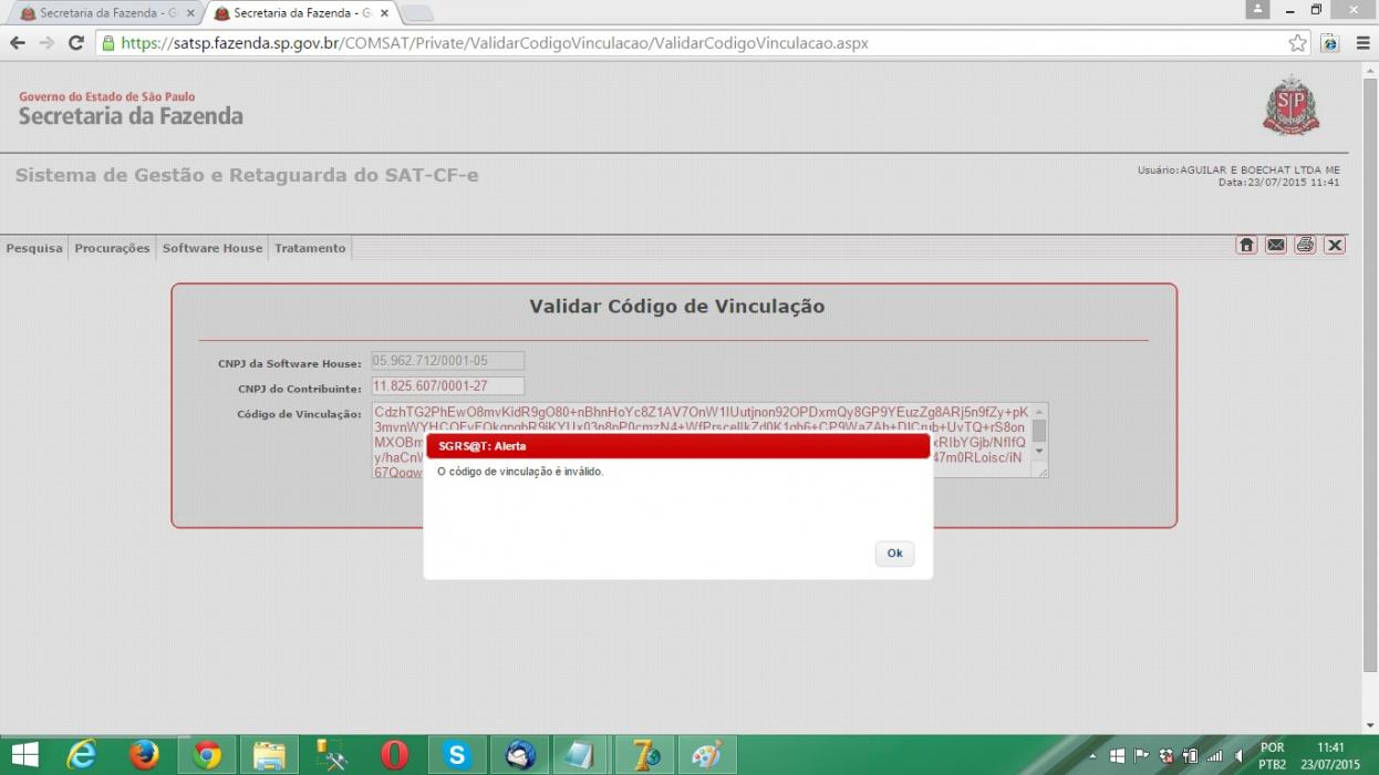 Valida Codigo de Vinculacao na Sefaz.jpg