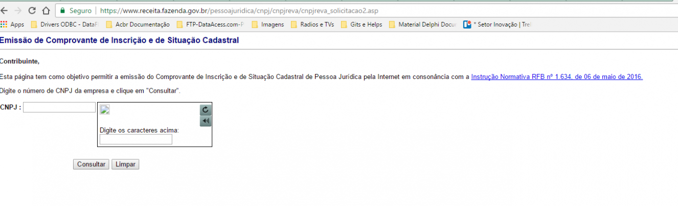 erro na receita . fazenda sobre a consulta de cnpj para pegar o captcha.PNG
