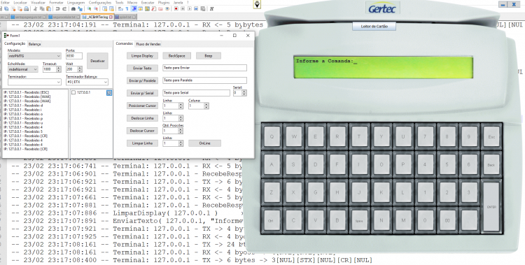Demo do ACBrMTer rodando em conjunto com o Emulador da Gertec