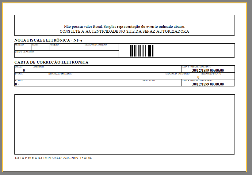 Erro ao reimprimir carta de correção com XML - ACBrNFe 