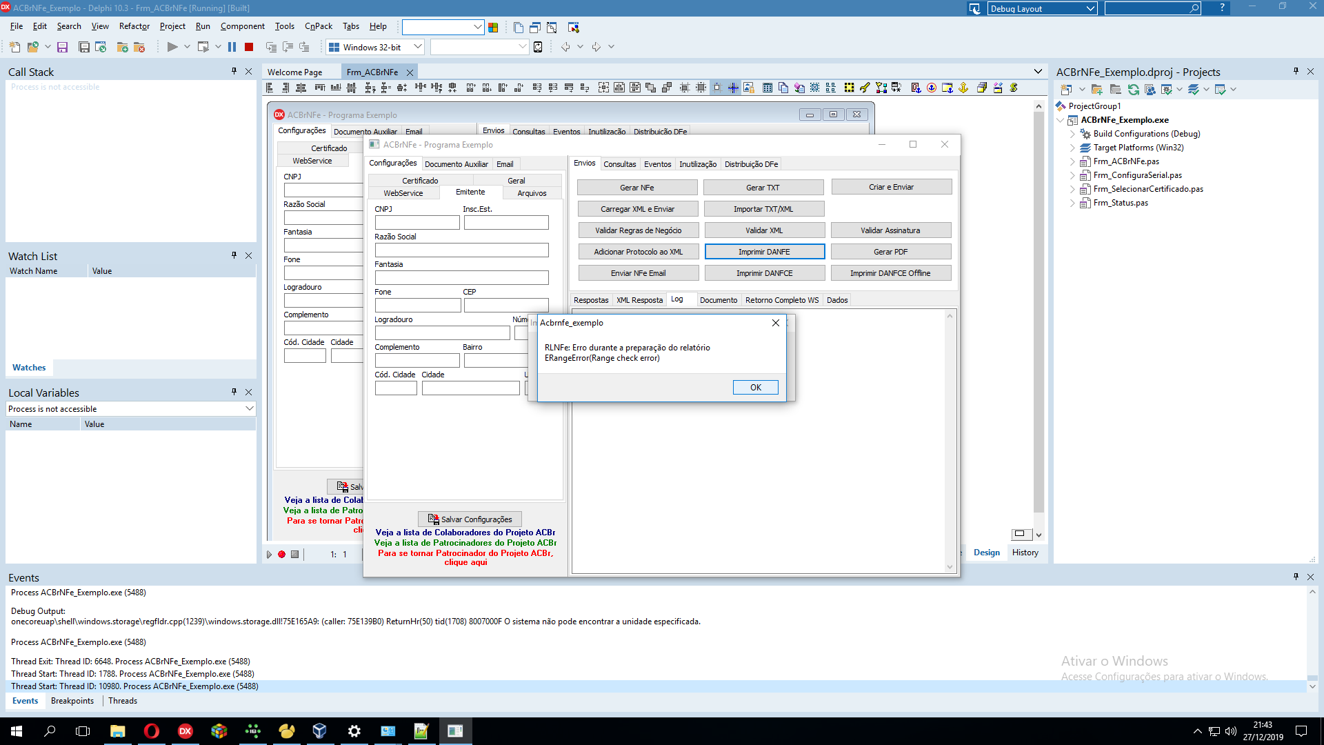 NFSe Elotech - Rejeicao S29 e S3 - ACBrNFSe - Projeto ACBr