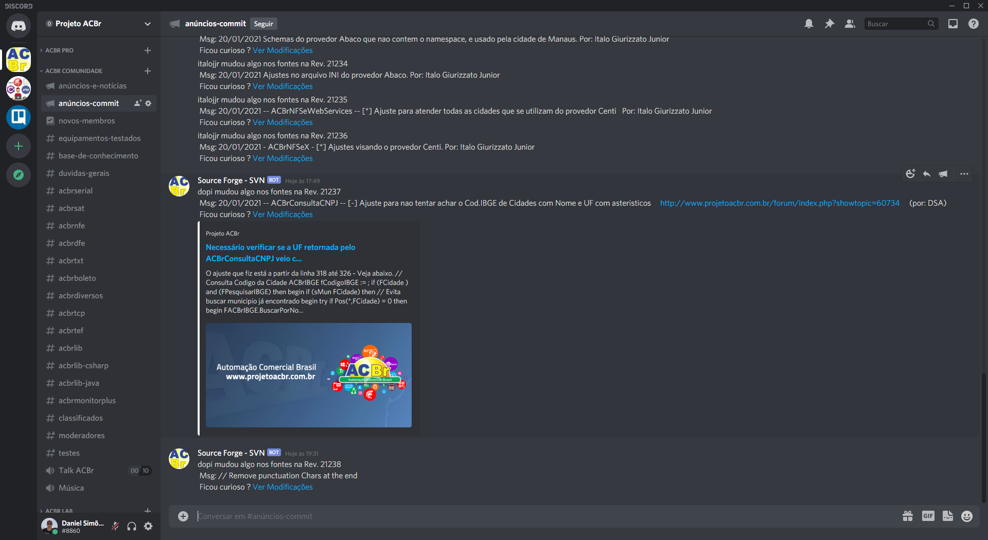 Projeto ACBr agora tem Servidor no Discord - Notícias do ACBr