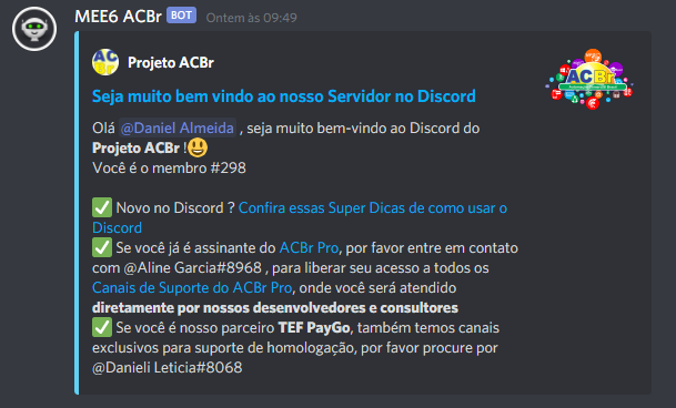 Servidor do Discord da Comunidade