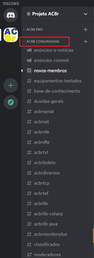 Projeto ACBr agora tem Servidor no Discord - Notícias do ACBr