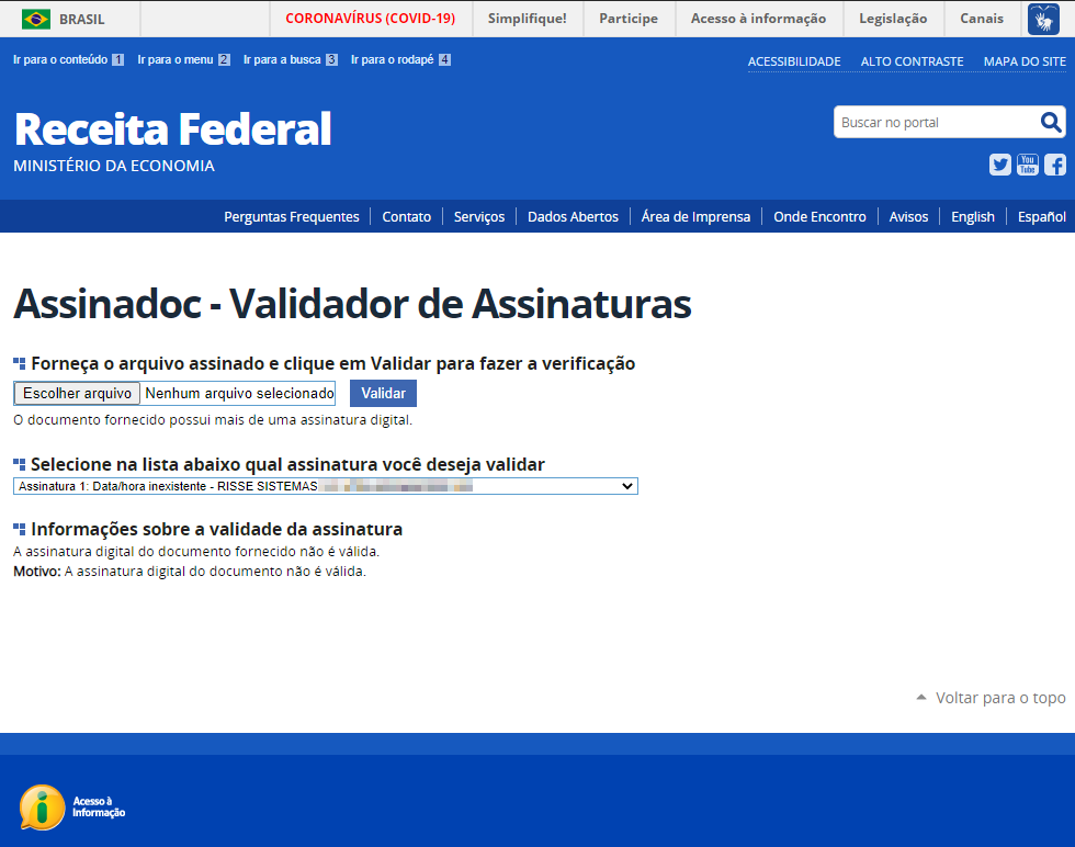 Verificar Autenticidade da NFS-e :: Fiorilli Docs