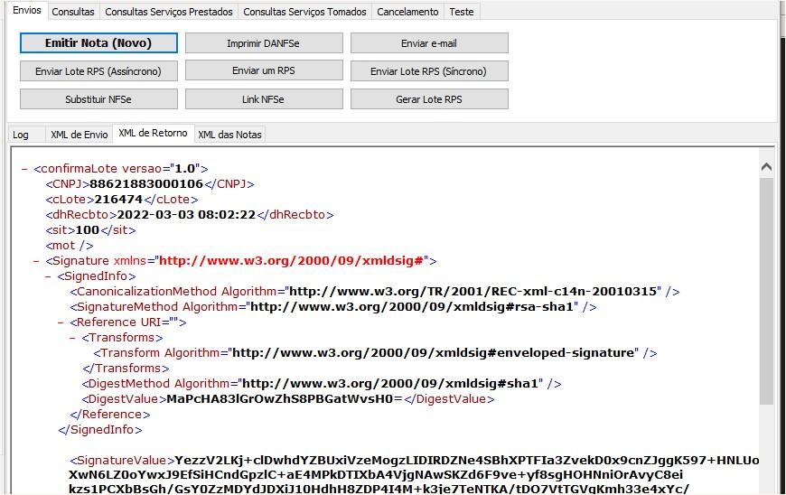 NFSe Elotech - Rejeicao S29 e S3 - ACBrNFSe - Projeto ACBr