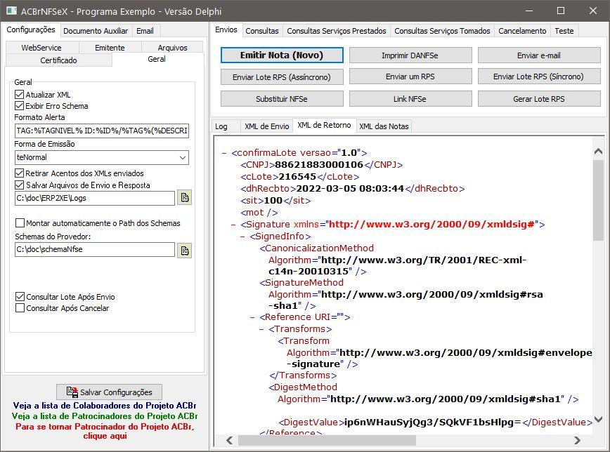 NFSe Elotech - Rejeicao S29 e S3 - ACBrNFSe - Projeto ACBr